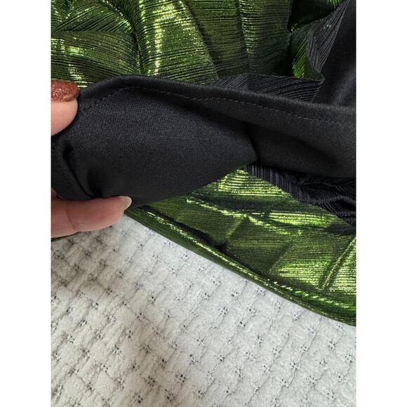 AOMEI Women's Luxury Metallic One Shoulder Sleeveless Elegant Pleated Long Dress - Picture 8 of 10